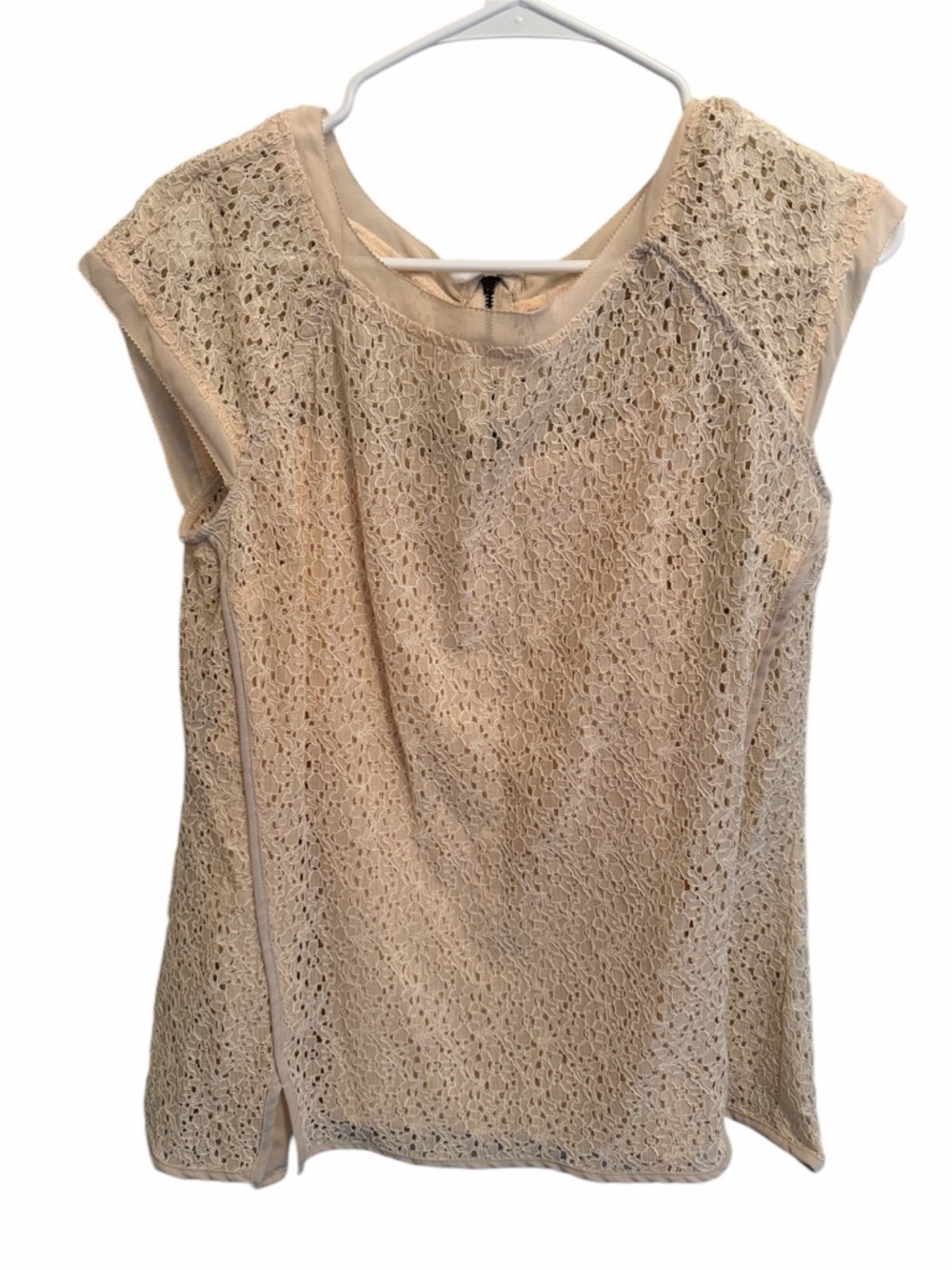 Pixley Cream Lace Cap Sleeve Blouse size Large